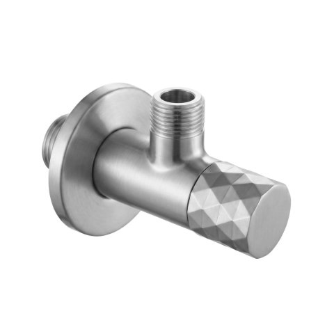 Zawór kątowy Diamond 03 1/2" x 3/8" Nikiel Szczotkowany