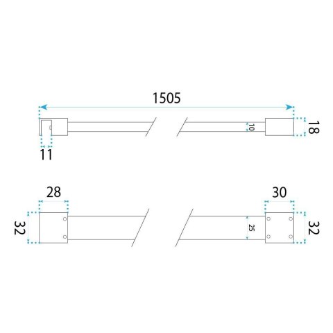 Ramię do szyby prysznicowej 150 cm Rea Chrom