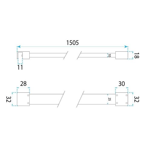 Ramię do szyby prysznicowej 150 cm Rea Złote