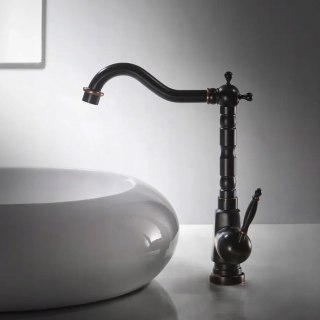 Bateria umywalkowa REA Bona Czarna Postarzana Wysoka