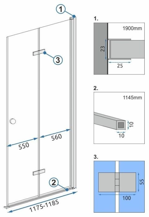 MODUŁ KABINY FOLD N2 120 Chrome