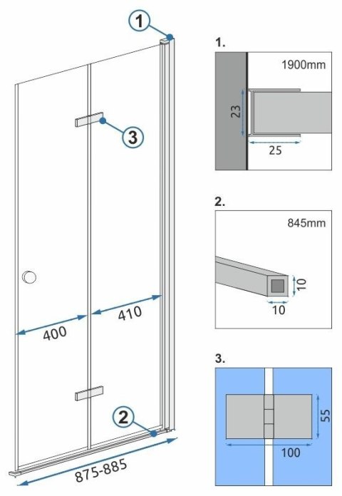 Moduł kabiny FOLD N2 90 Chrome