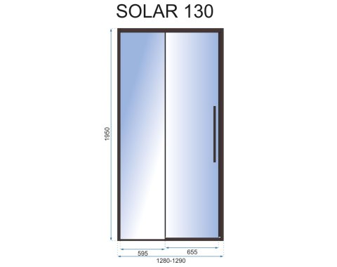Drzwi prysznicowe SOLAR BLACK MAT 130