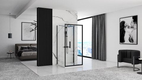 Kabina Prysznicowa Przyścienna Rapid Fold Black