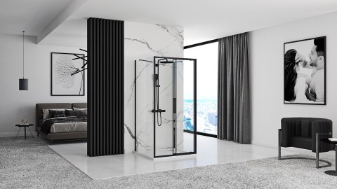 Kabina Prysznicowa Przyścienna Rapid Slide Black