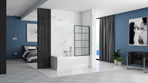 Parawan nawannowy Rea Lagos-1 Fix Stały 80 Czarny Black