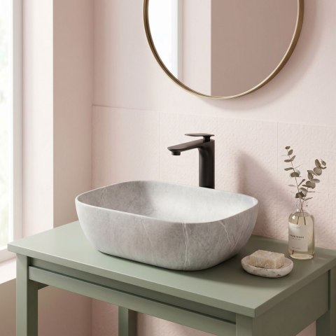 Umywalka nablatowa Rea Livia Grey Mat