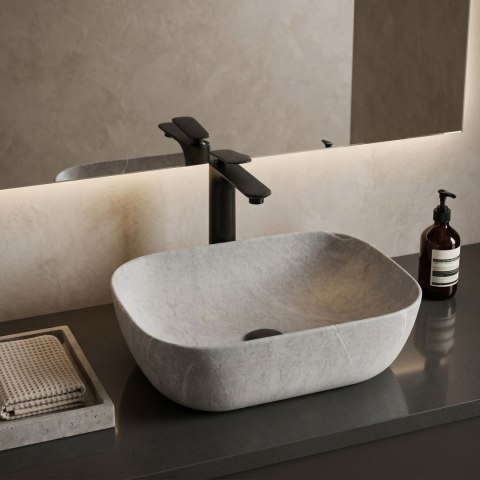 Umywalka nablatowa Rea Livia Grey Mat