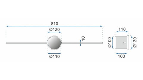 KINKIET ŁAZIENKOWY LED ROUND BLACK 80CM APP850-1W