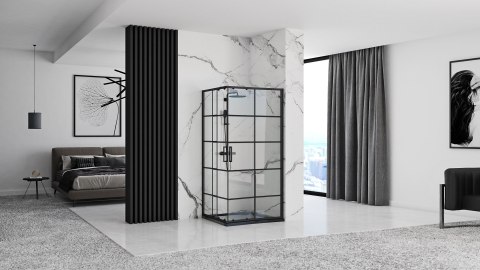 Kabina prysznicowa Rea Concept Black 80x100