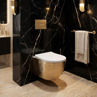 Misa WC podwieszana Carlo Flat złota szczotkowana