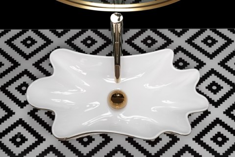 Umywalka REA Sea Infinity Gold/White + Korek