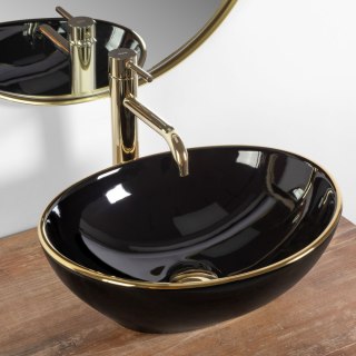 Umywalka nablatowa Rea Sofia Black Gold Edge