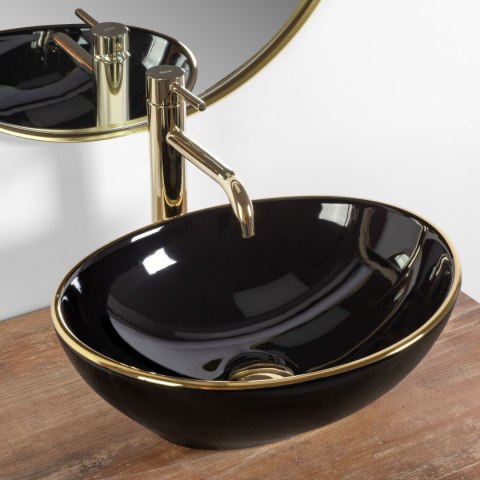 Umywalka nablatowa Rea Sofia Black Gold Edge