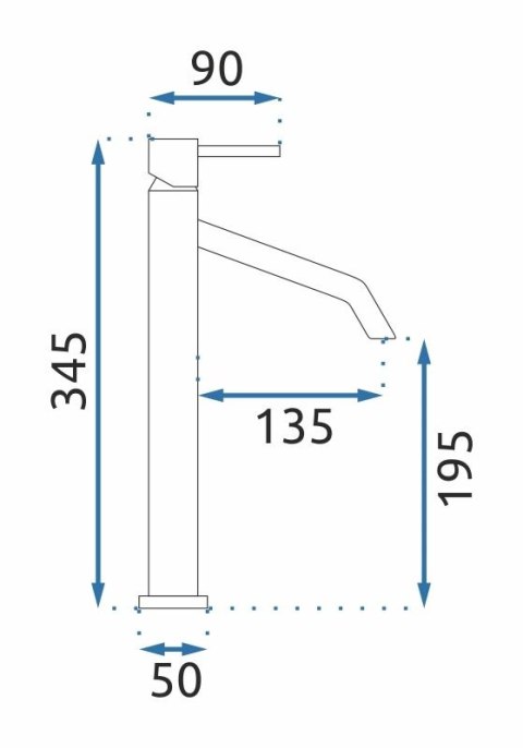 Bateria Umywalkowa REA LEVEL Czarna Wysoka