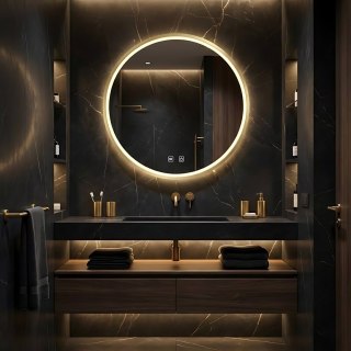 LUSTRO ŚCIENNE LED 80cm MMJ Złote Szczotkowane