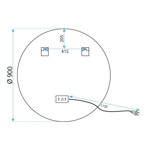 LUSTRO ŚCIENNE LED 90cm MMJ Złote Szczotkowane