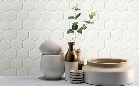 Mozaika hexagon 133422 Biała