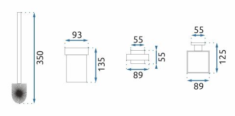 Szczotka WC Czarna 332918 ERLO 05