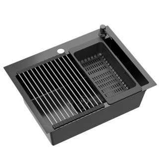 Zlewozmywak stalowy LUKE 110 WORKSTATION Czarny