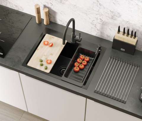 Zlewozmywak stalowy LUKE 110 WORKSTATION Czarny