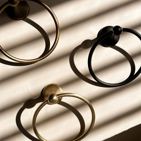 Wieszak łazienkowy RING 332867 ZŁOTY SZCZOTKOWANY RETRO