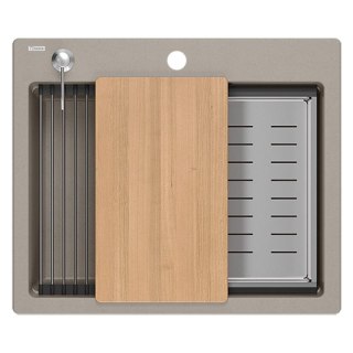 Zlewozmywak granitowy KURT 110 WORKSTATION BEŻ