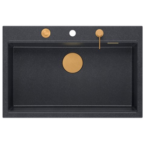 Zlewozmywak granitowy MARC 110 WORKSTATION Czarny Metalik