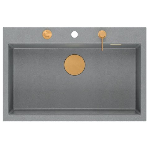 Zlewozmywak granitowy MARC 110 WORKSTATION Szary Metalik