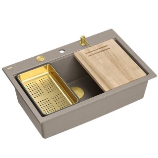 Zlewozmywak granitowy MARC 110 WORKSTATION beż