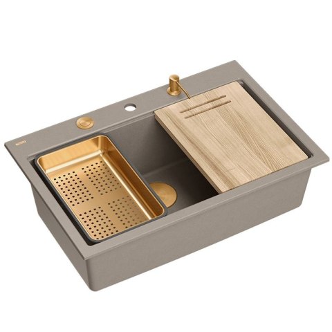 Zlewozmywak granitowy MARC 110 WORKSTATION beż