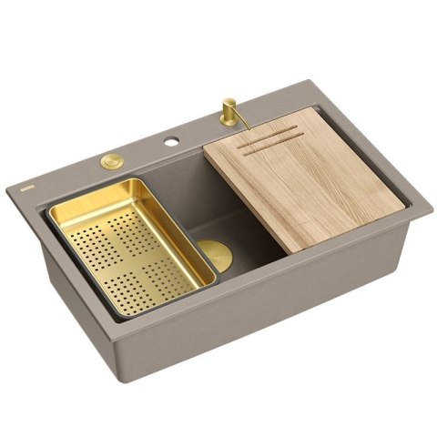 Zlewozmywak granitowy MARC 110 WORKSTATION beż