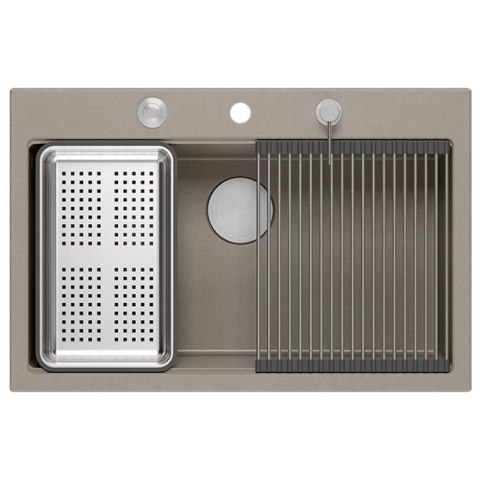 Zlewozmywak granitowy MARC 110 WORKSTATION beż