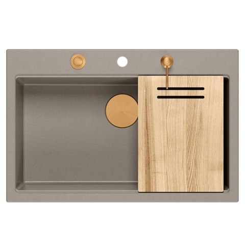 Zlewozmywak granitowy MARC 110 WORKSTATION beż