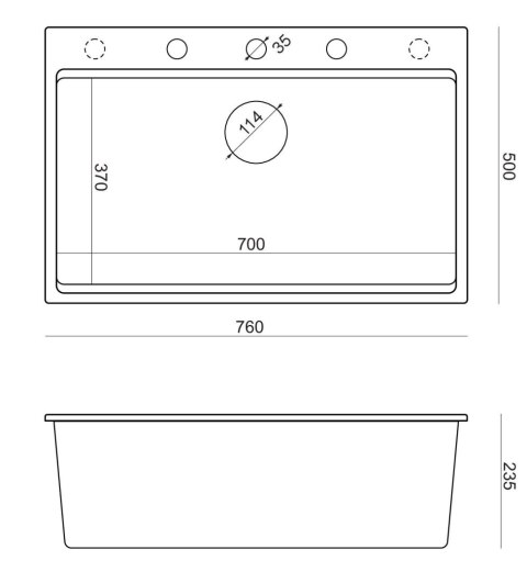 Zlewozmywak granitowy MARC 110 WORKSTATION biały