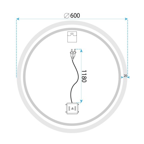 LUSTRO ŚCIENNE LED BLUETOOTH FFJ 60CM