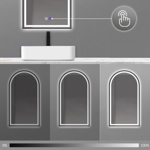 LUSTRO ŚCIENNE LED 60x100cm DASH BLACK