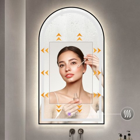 LUSTRO ŚCIENNE LED 60x100cm DASH BLACK