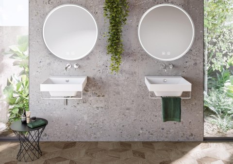 LUSTRO ŚCIENNE LED 60cm MMJ stal szczotkowana