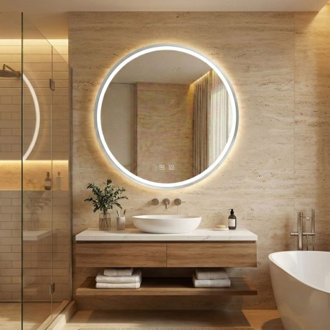 LUSTRO ŚCIENNE LED 80cm MMJ stal szczotkowana