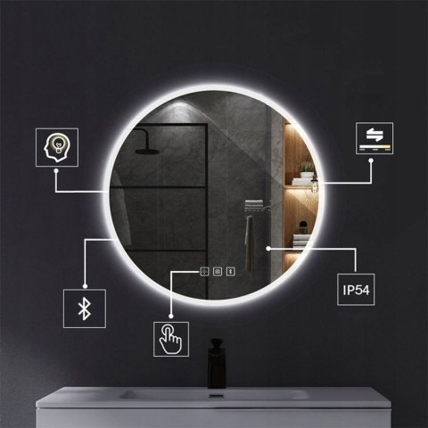 LUSTRO ŚCIENNE LED BLUETOOTH FFJ 80cm
