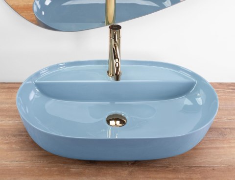 Umywalka REA Aura 61 L.Blue Shiny