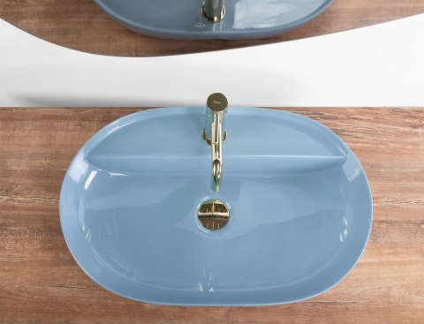 Umywalka REA Aura 61 L.Blue Shiny