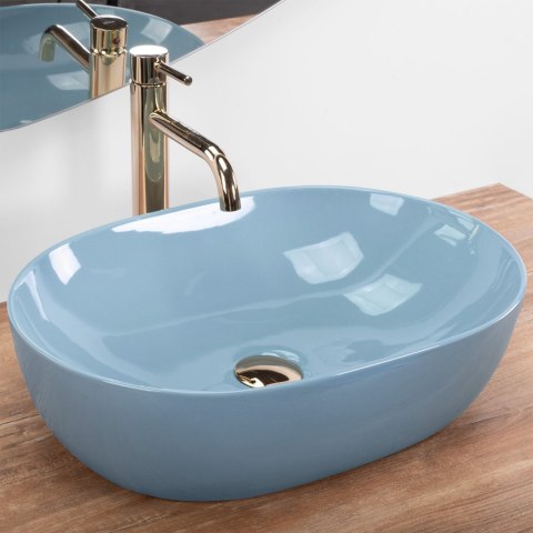 Umywalka nablatowa Rea LISA L.BLUE SHINY