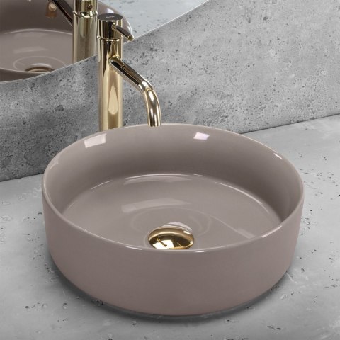Umywalka nablatowa Rea Sami Beige Shiny