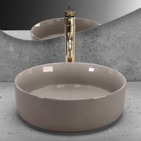 Umywalka nablatowa Rea Sami Beige Shiny