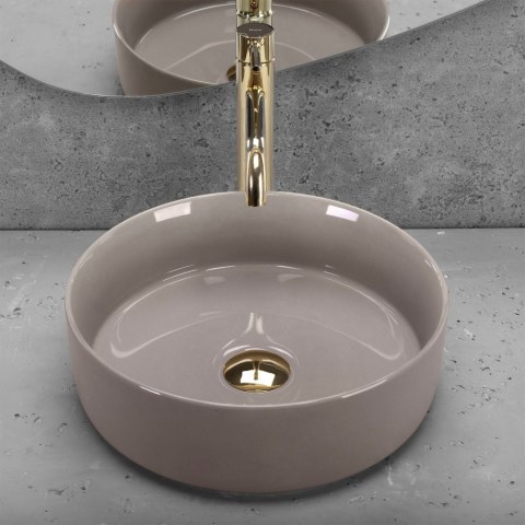 Umywalka nablatowa Rea Sami Beige Shiny